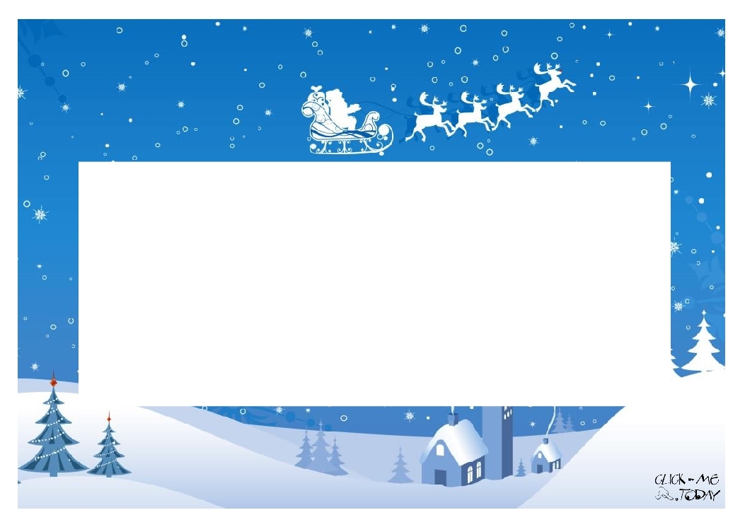Free letter to Santa paper print out blue night snow sleigh 63